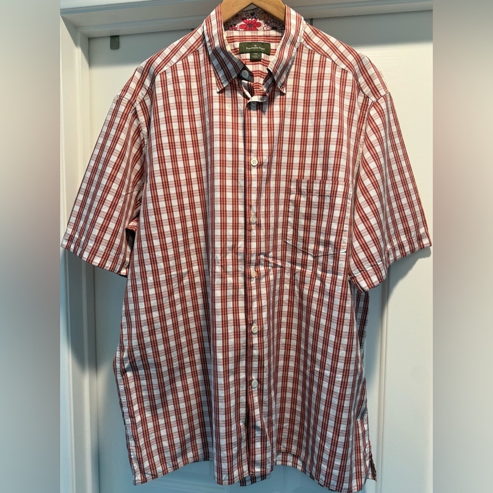 ✨ Ermenegildo Zegna Made in Italy Plaid Short Sleeve Shirt XXL 🇮🇹